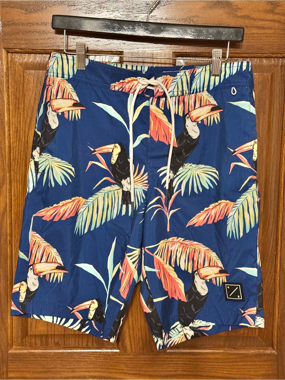 Men's Navy Tropical Toucan Swim Trunks